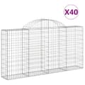 Miniatyrbilde 1 av 6: vidaXL Gabioner bågformade 40 st 200x30x100/120 cm galvaniserat järn