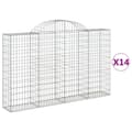 Miniatyrbilde 1 av 6: vidaXL Gabioner bågformade 14 st 200x30x120/140 cm galvaniserat järn