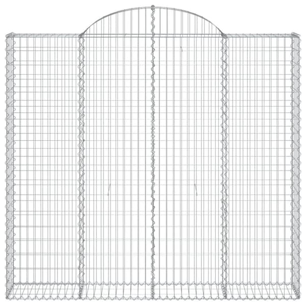 vidaXL Gabioner bågformade 9 st 200x30x180/200 cm galvaniserat järn