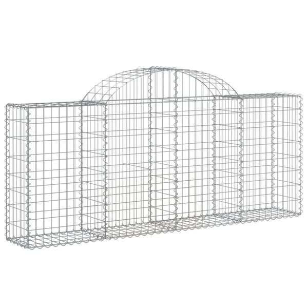 vidaXL Gabioner bågformade 40 st 200x30x80/100 cm galvaniserat järn