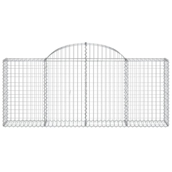 vidaXL Gabioner bågformade 40 st 200x30x80/100 cm galvaniserat järn