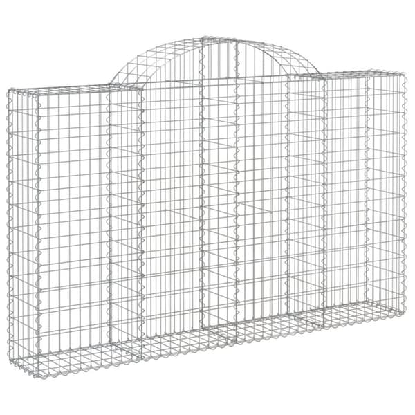 vidaXL buede gabionkurve 18 stk. 200x30x120/140 cm galvaniseret jern