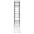 Miniatyrbillede 5 af 6: vidaXL buede gabionkurve 18 stk. 200x30x120/140 cm galvaniseret jern