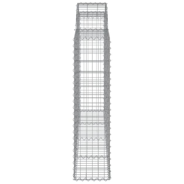 vidaXL buede gabionkurve 18 stk. 200x30x120/140 cm galvaniseret jern