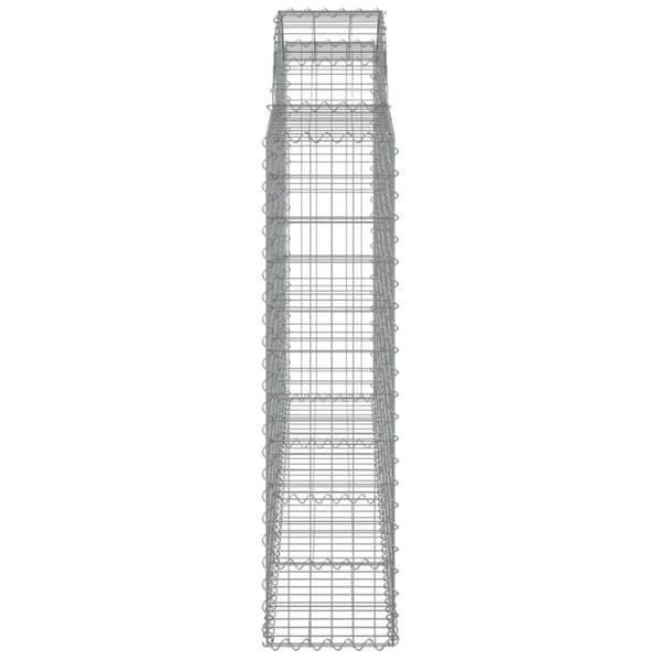 vidaXL buede gabionkurve 20 stk. 200x30x120/140 cm galvaniseret jern