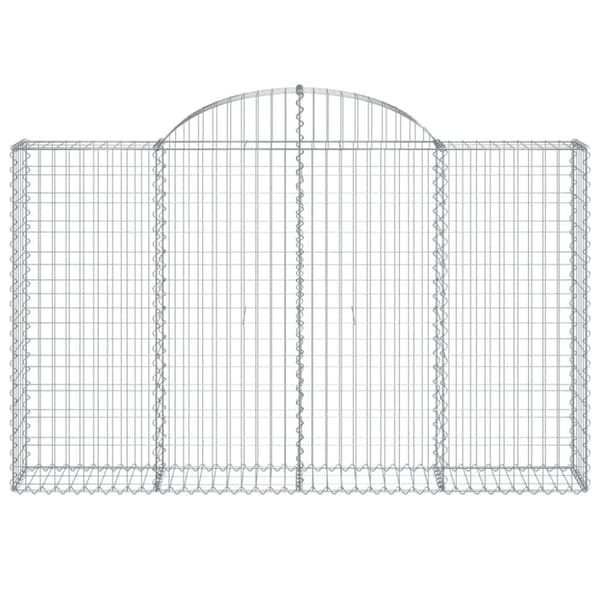vidaXL Gabioner bågformade 15 st 200x30x120/140 cm galvaniserat järn