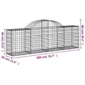 Miniatyrbillede 6 af 6: vidaXL buede gabionkurve 30 stk. 200x30x60/80 cm galvaniseret jern