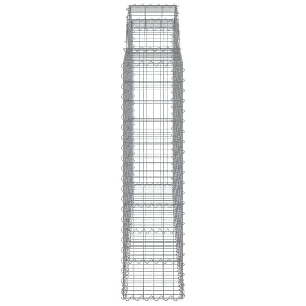 vidaXL buede gabionkurve 14 stk. 200x30x120/140 cm galvaniseret jern