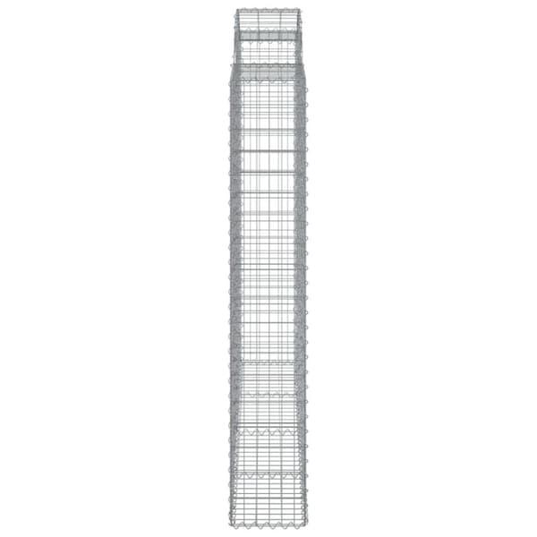 vidaXL Gabioner bågformade 9 st 200x30x180/200 cm galvaniserat järn