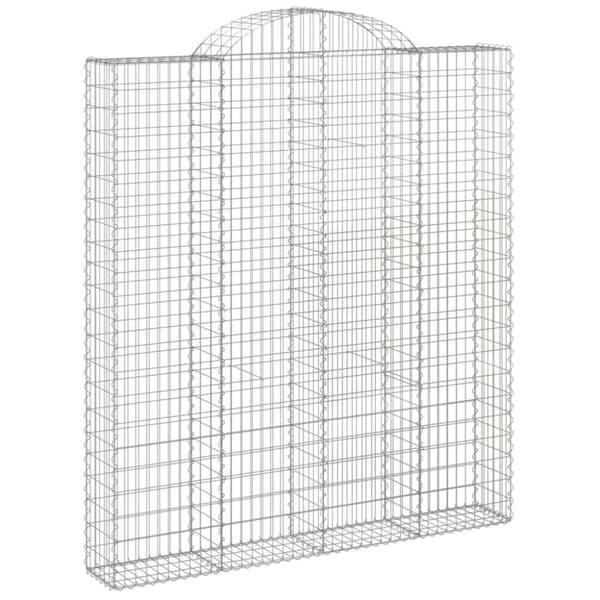 vidaXL Gabioner bågformade 5 st 200x30x220/240 cm galvaniserat järn
