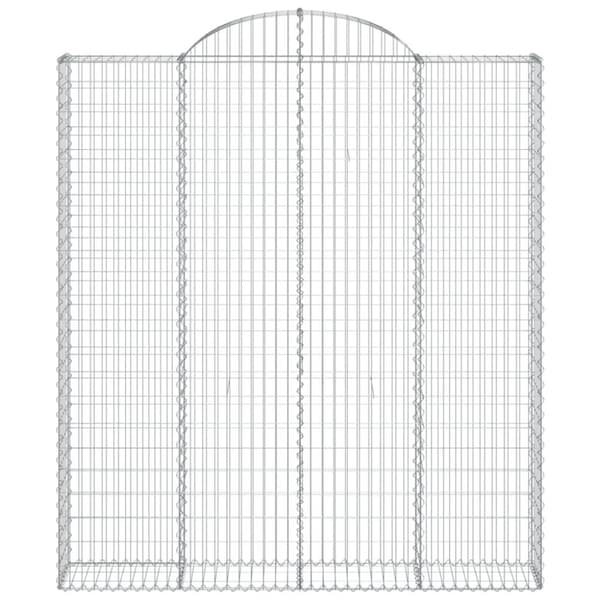 vidaXL Gabioner bågformade 5 st 200x30x220/240 cm galvaniserat järn