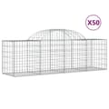 Miniatyrbillede 1 af 6: vidaXL buede gabionkurve 50 stk. 200x50x60/80 cm galvaniseret jern