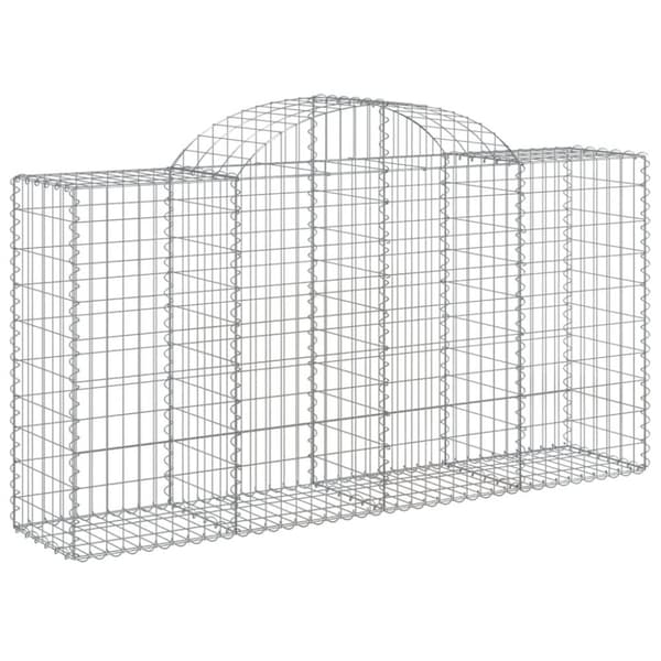 vidaXL buede gabionkurve 50 stk. 200x50x100/120 cm galvaniseret jern