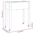 Pikkukuva 7 / 8: vidaXL Odlingslåda på hjul med foder grå 71x37x80 cm massivt granträ