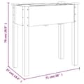 Pikkukuva 8 / 8: vidaXL Odlingslåda på hjul med foder grå 71x37x80 cm massivt granträ