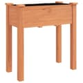 Pikkukuva 3 / 8: vidaXL Odlingslåda på hjul med foder brun 71x37x80 cm massivt granträ