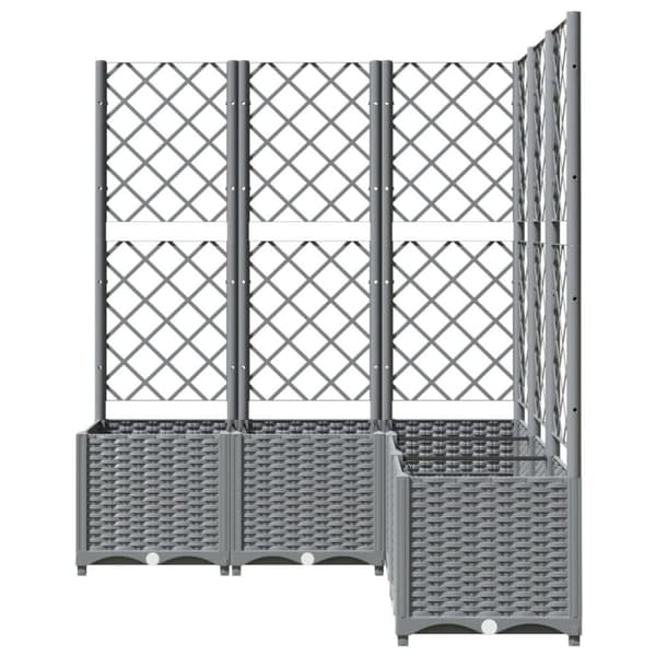 vidaXL plantekasse med espalier 120x120x136 cm PP lysegrå