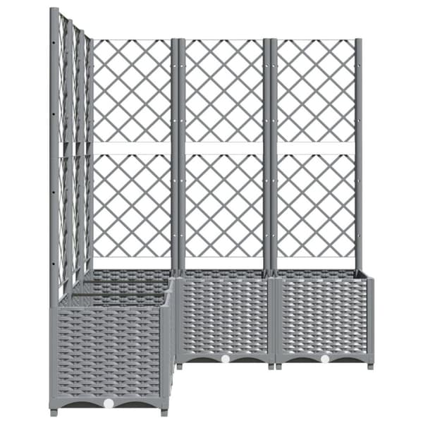 vidaXL plantekasse med espalier 120x120x136 cm PP lysegrå