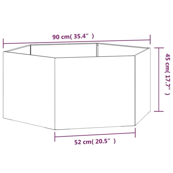 vidaXL Kukkalaatikko ruoste 90x90x45 cm Corten teräs