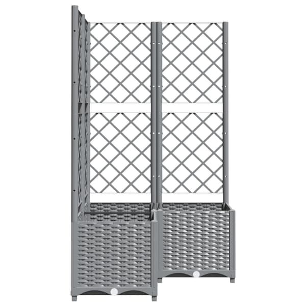 vidaXL plantekasse med espalier 80x80x136 cm PP lysegrå