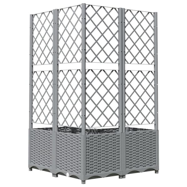vidaXL plantekasse med espalier 80x80x136 cm PP lysegrå