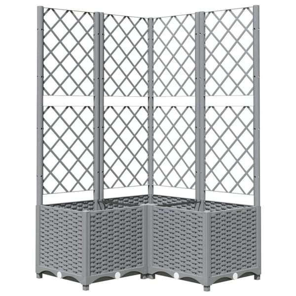 vidaXL plantekasse med espalier 80x80x136 cm PP lysegrå