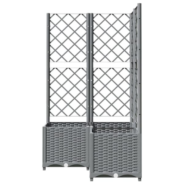 vidaXL Plantekasse med espalier lysegrå 80x80x136 cm PP