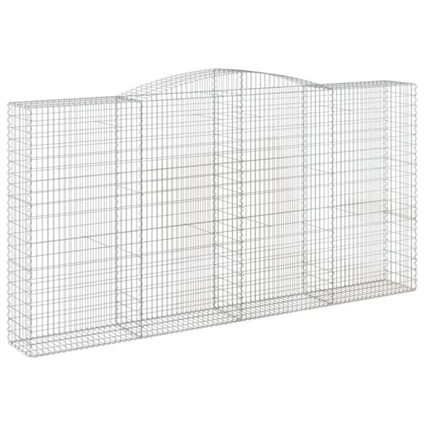 vidaXL buede gabionkurve 8 stk. 400x50x200/220 cm galvaniseret jern