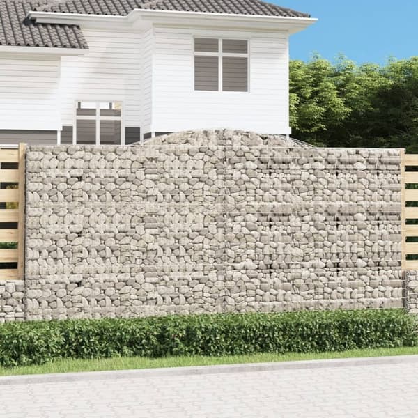 vidaXL buede gabionkurve 8 stk. 400x50x200/220 cm galvaniseret jern