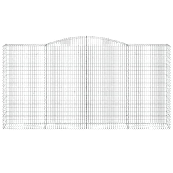 vidaXL Gabionkurver buede 8 stk 400x50x200/220 cm galvanisert jern