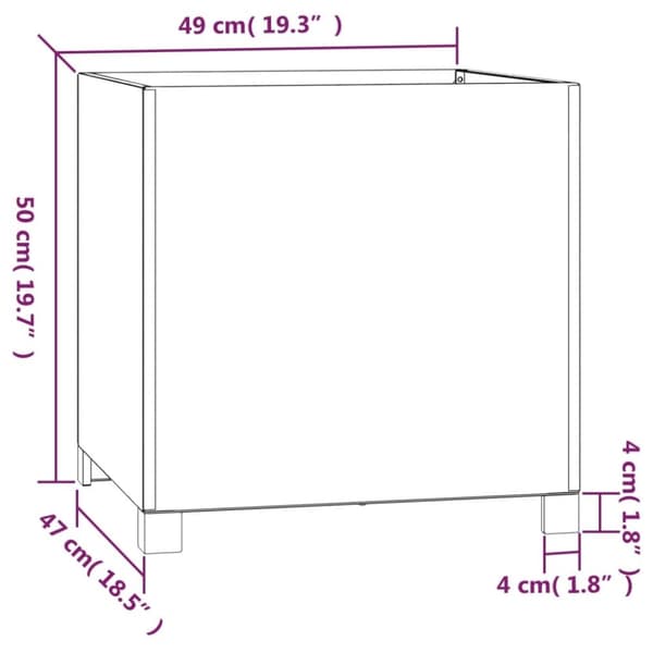 vidaXL Odlingslåda med ben 2 st rostfärgad 49x47x50 cm rosttrögt stål