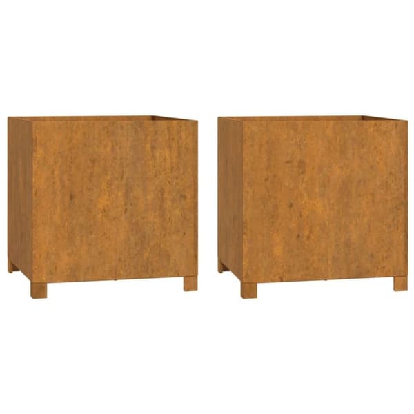 vidaXL Plantekasser med ben 2 stk rust 49x47x50 cm cortenstål
