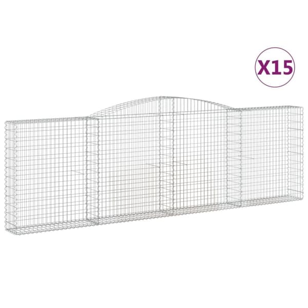 vidaXL Kaarevat kivikorit 15 kpl 400x30x120/140 cm galvanoitu rauta