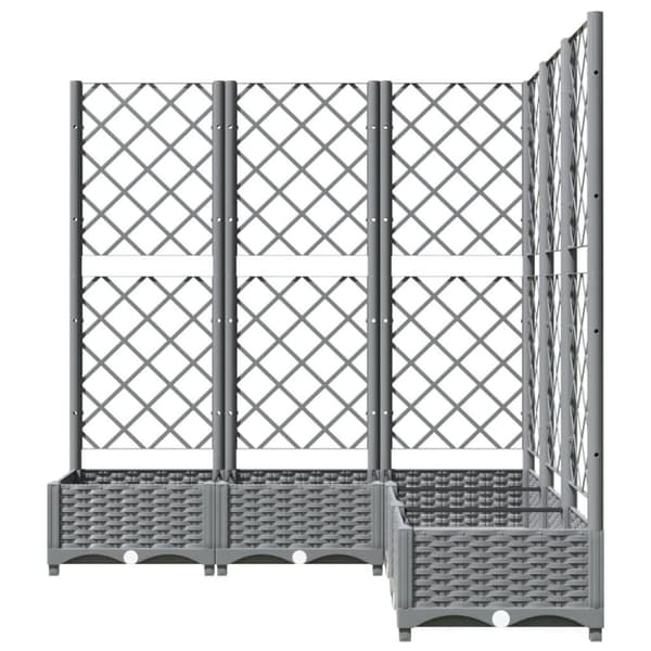 vidaXL plantekasse med espalier 120x120x121,5 cm PP lysegrå