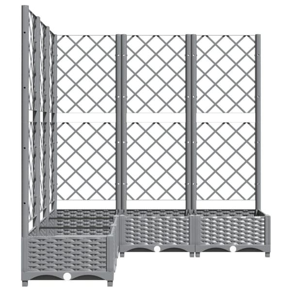 vidaXL plantekasse med espalier 120x120x121,5 cm PP lysegrå