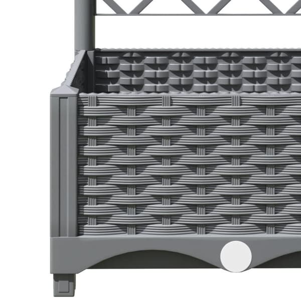 vidaXL plantekasse med espalier 120x120x121,5 cm PP lysegrå