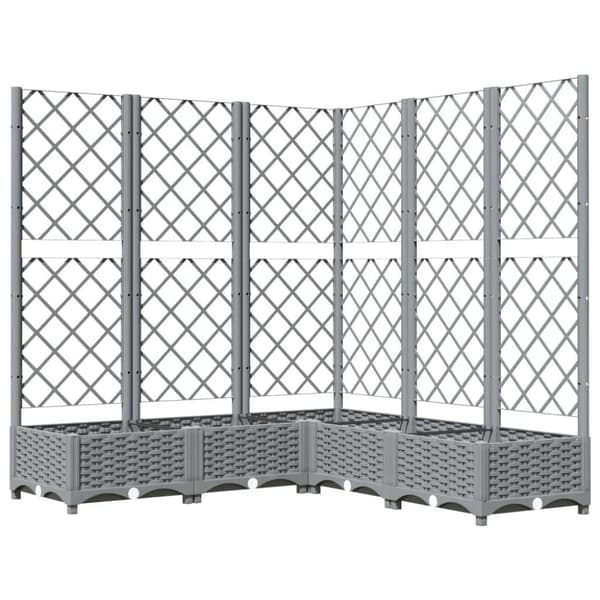 vidaXL plantekasse med espalier 120x120x121,5 cm PP lysegrå