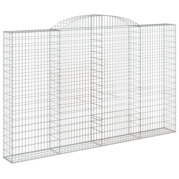vidaXL Gabionkurver buede 11 stk 300x30x180/200 cm galvanisert jern