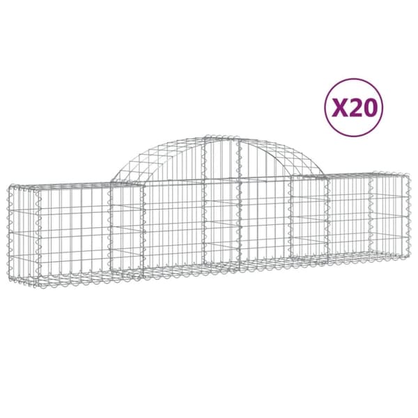 vidaXL Kaarevat kivikorit 20 kpl 200x30x40/60 cm galvanoitu rauta