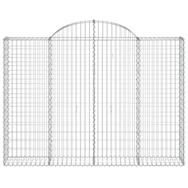 vidaXL buede gabionkurve 15 stk. 200x30x140/160 cm galvaniseret jern