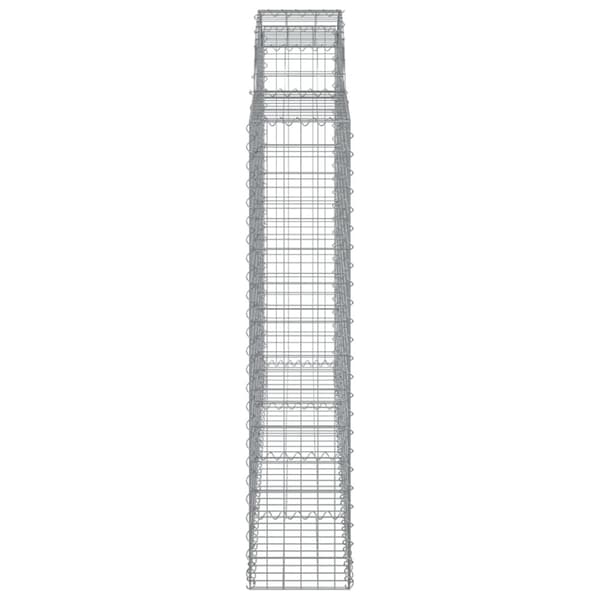 vidaXL buede gabionkurve 15 stk. 200x30x140/160 cm galvaniseret jern