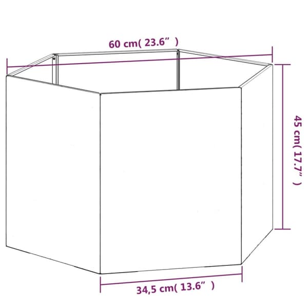 vidaXL Odlingslåda rostfärgad 60x60x45 cm rosttrögt stål