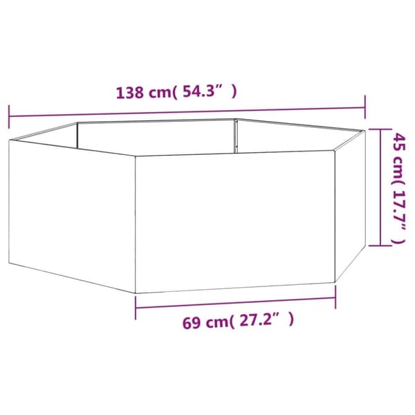 vidaXL Plantekasse rust 138x120x45 cm cortenstål