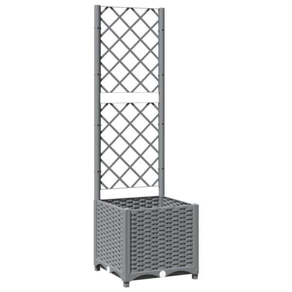 vidaXL plantekasse med espalier 40x40x136 cm PP lysegrå