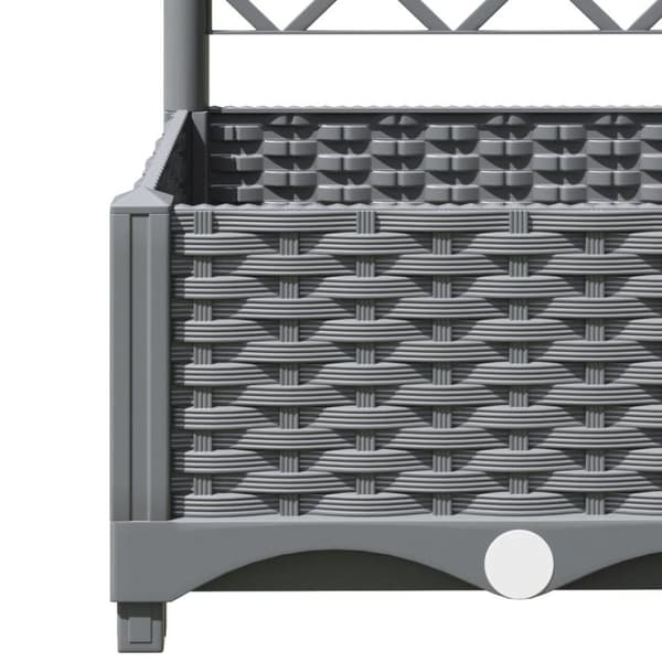 vidaXL Plantekasse med espalier lysegrå 40x40x121,5 cm PP