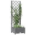 Miniatyrbilde 2 av 8: vidaXL Plantekasse med espalier lysegrå 40x40x121,5 cm PP