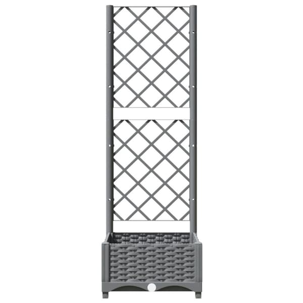 vidaXL plantekasse med espalier 40x40x121,5 cm PP lysegrå