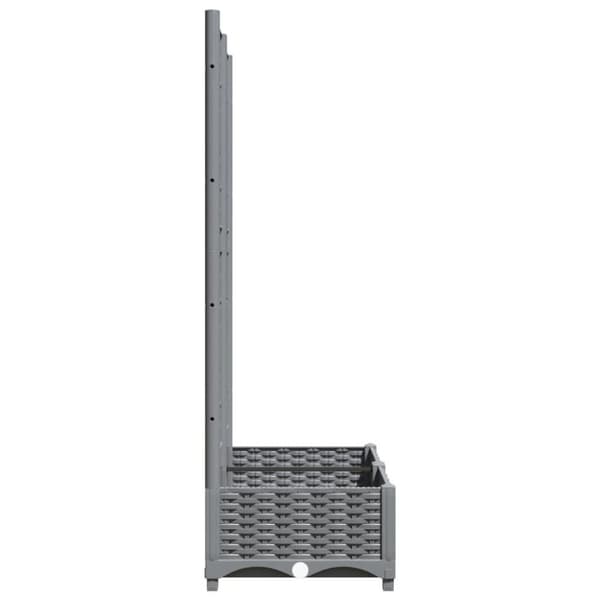 vidaXL plantekasse med espalier 80x40x121,5 cm PP lysegrå