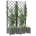 Miniatyrbillede 2 af 8: vidaXL plantekasse med espalier 80x40x121,5 cm PP lysegrå