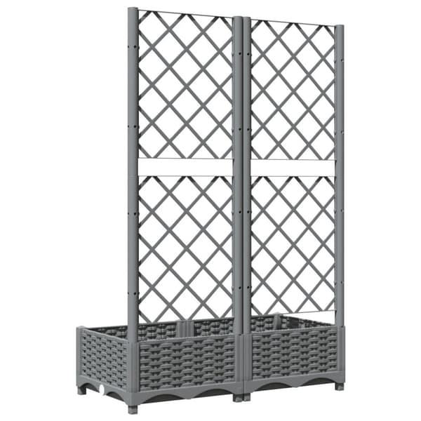 vidaXL Plantekasse med espalier lysegrå 80x40x121,5 cm PP
